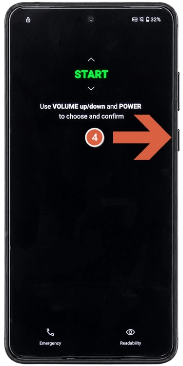Use the Volume buttons to select Recovery Mode