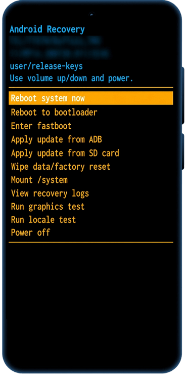 Wait for the Android Recovery menu