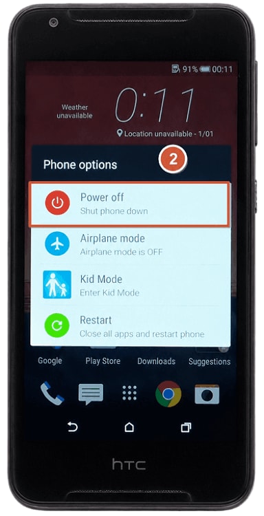 Power off your TCL phone