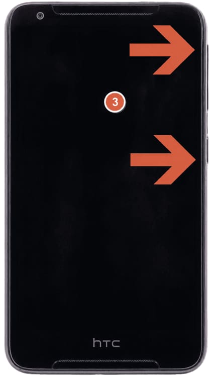 Press and hold Volume Up and Power