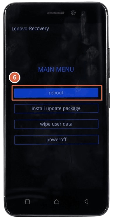 Wait for the Recovery menu