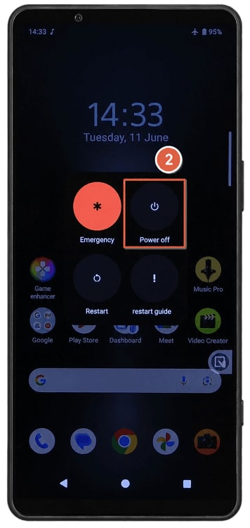 Power off your Sony Xperia phone