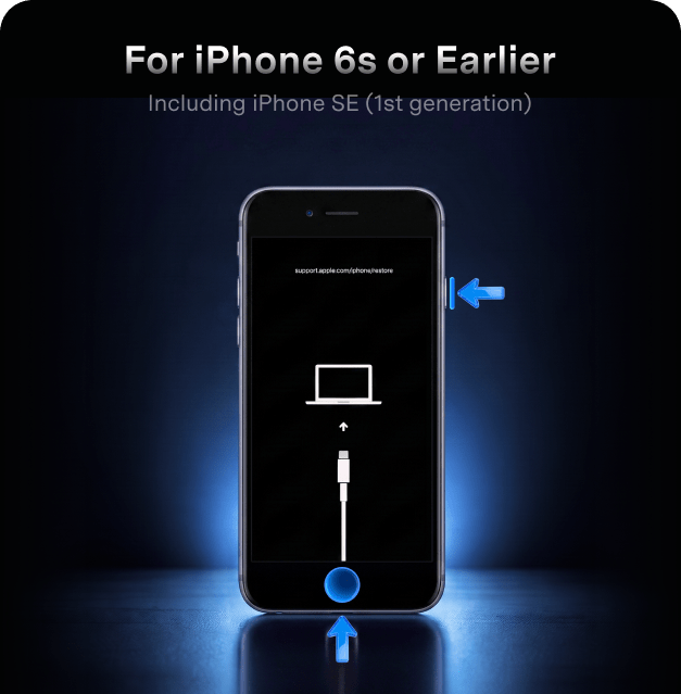 enter iphone recovery mode for iPhone 6s or Earlier