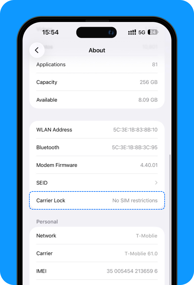 Find Carrier Lock
