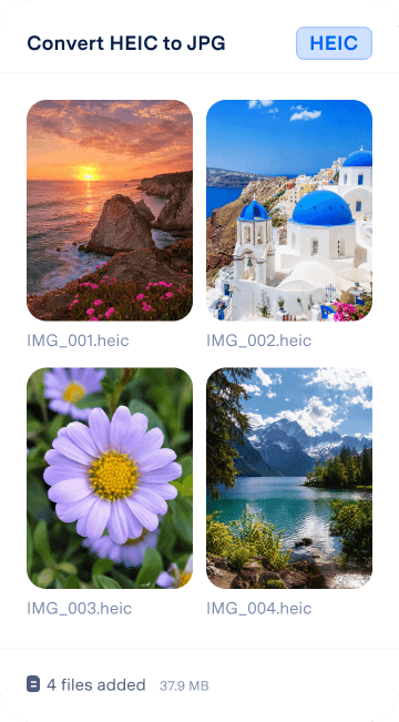 HEIC photos ready for upload