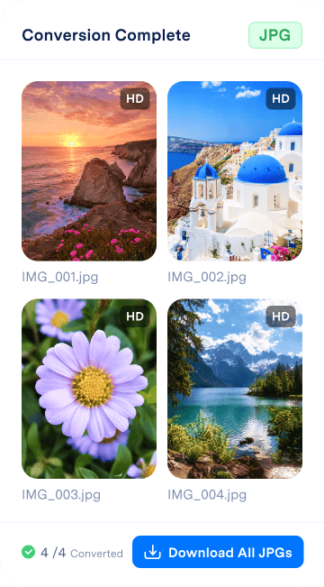 Converted JPG photos ready to download