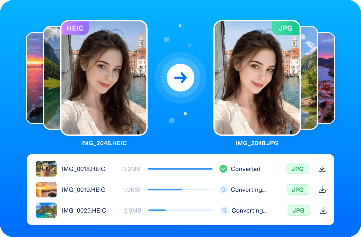 HEIC photos converted to JPG for wider compatibility