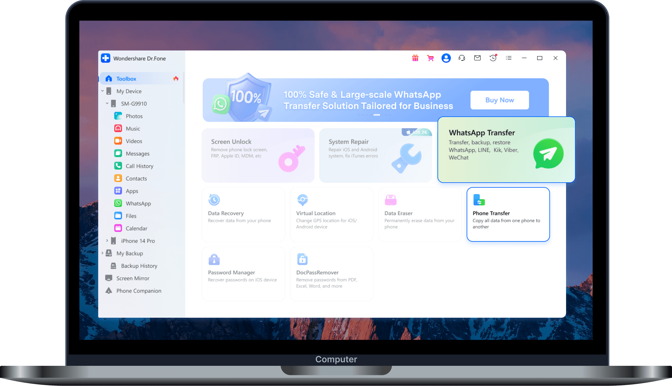 Dr.Fone Phone Transfer on PC