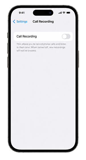 Turn Call Recording off