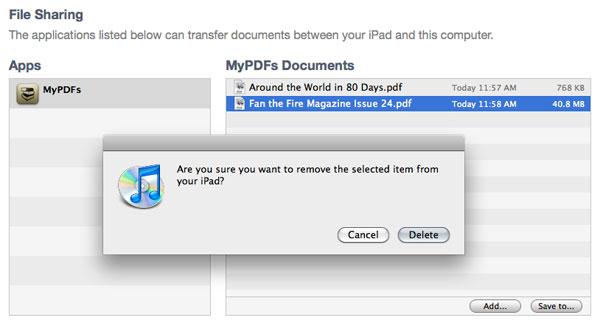 Come eliminare iPad documenti su iTunes