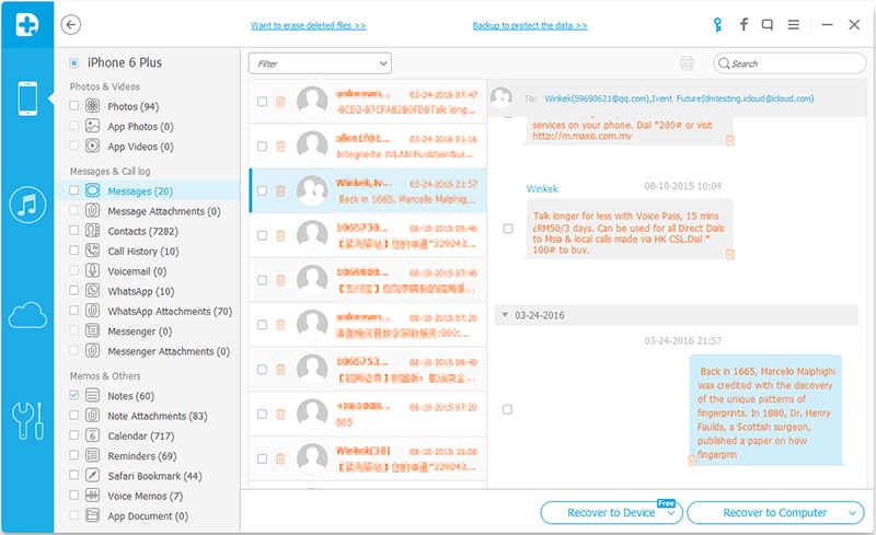 Leggi i Messaggi di Testo Online