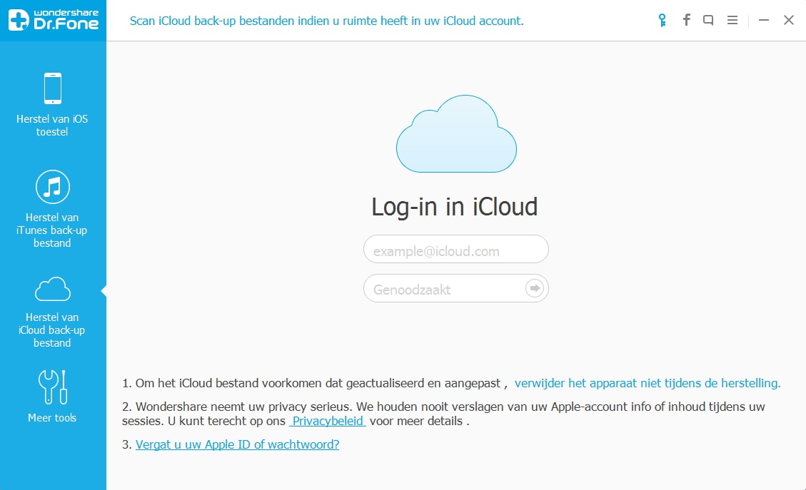 enter icloud accout