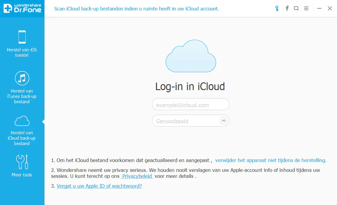 Bereik notities in icloud