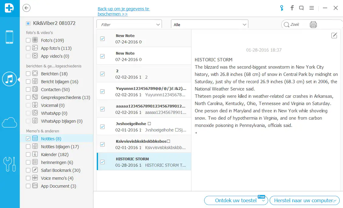 Herstel notities vanuit icloud backup