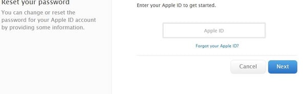 start to recover the forgotten iCloud password
