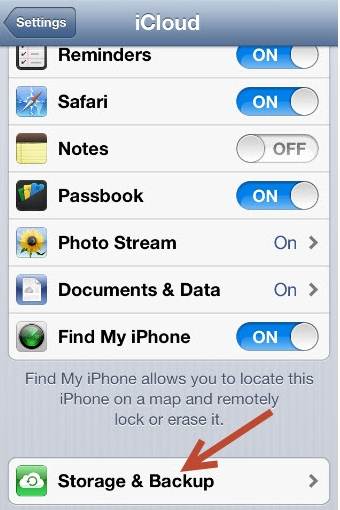 tap settings to enable iCloud backup on iPhone