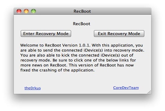 DFU mode tool Recboot