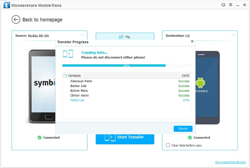 how to transfer data from Nokia Symbian to LG