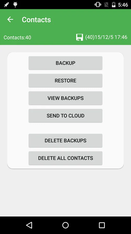 backup android contacts