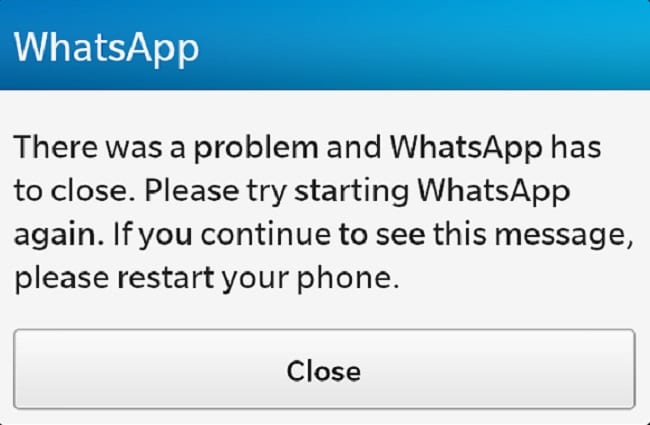 Whatsapp não está funcionando