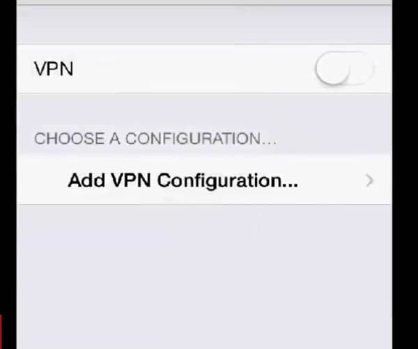 error 1009 iphone-VPN option