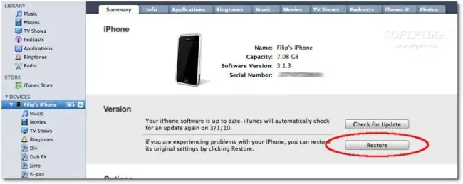 iphone error 2009