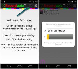 Recordable app activated