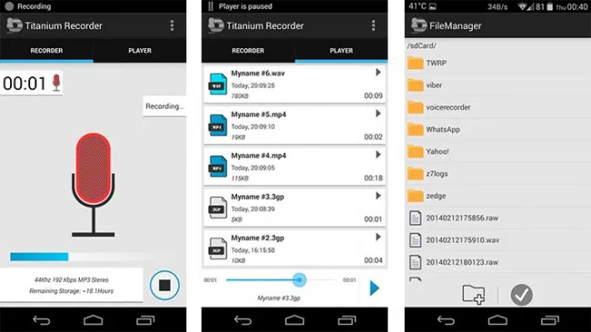 Titanium Recorder - app para Android