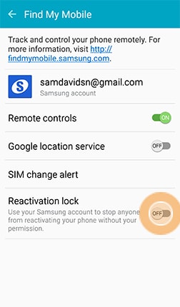 disable Samsung reactivation lock