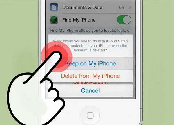 reset icloud email-delete from my iphone