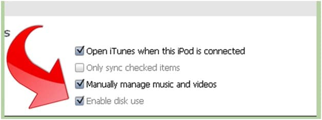 Instalar aplicaciones sin iTunes: elige la opción de administrar manualmente la música y los videos