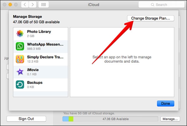 steps to downgrade iCloud storage