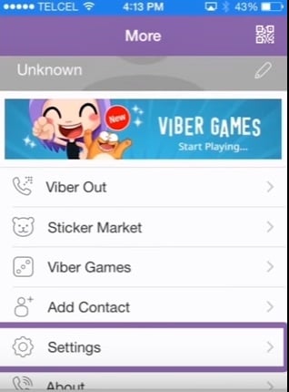 step 4 to change Viber number on iPhone