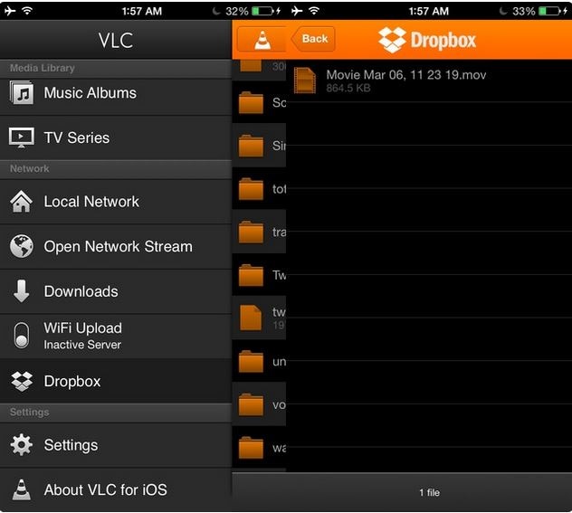 Tipps zur Verwendung von VLC für iPhone - Dropbox-Videos auf dem iPhone ansehen