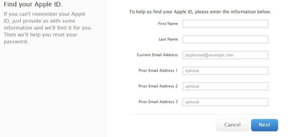 enter Apple idrecover the forgotten iCloud password