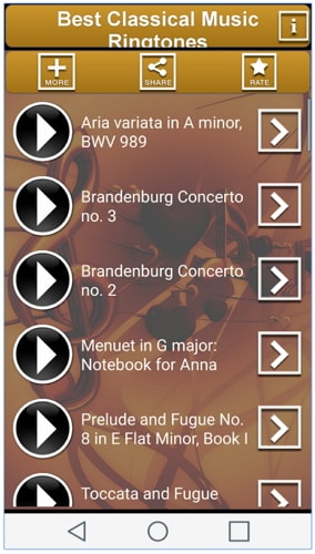 Klingelton-Apps für Android - Classical music Ringtones
