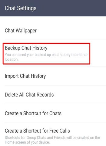 backup line chat manually-Select 