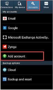 Samsung Auto Backup-select accounts tab