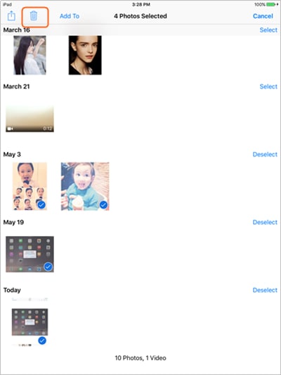 Delete Duplicate multiple Photos on iPad in iOS 10.3/9/8/7