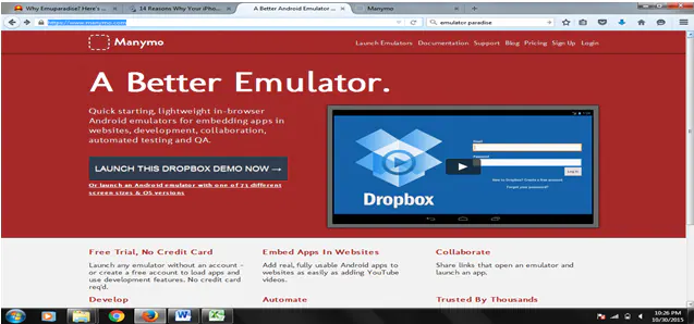 Web emulator. Manymo. Online Emulator.