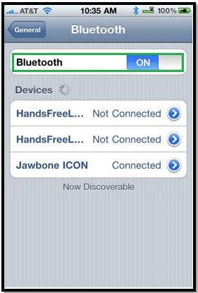 transferência por bluetooth iphone
