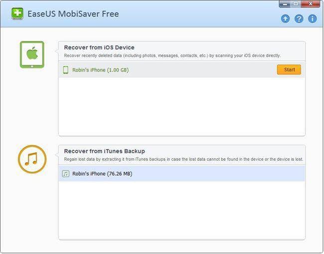 EaseUS MobiSaver iPhone data recovery software