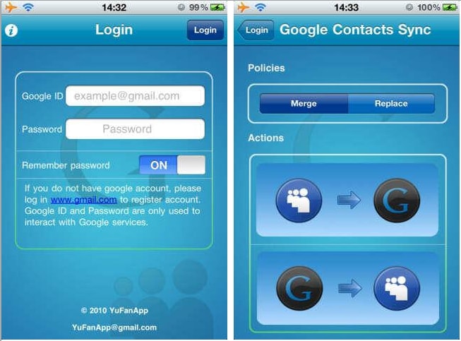 sync iphone contacts