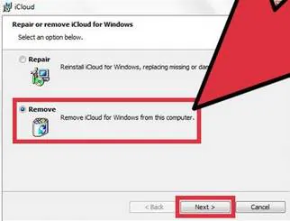 selectionner pour supprimer iCloud sur Windows PC