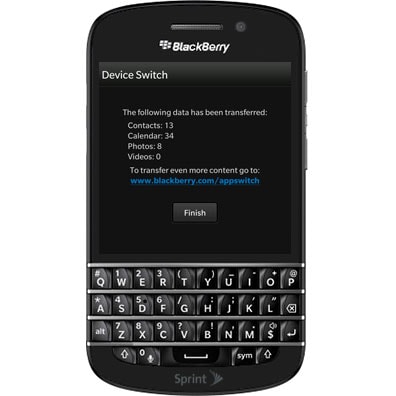  transférer des données d'Android vers le BlackBerry -10