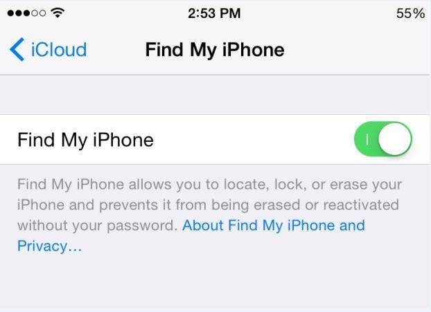 Removing your device from Find My iPhone