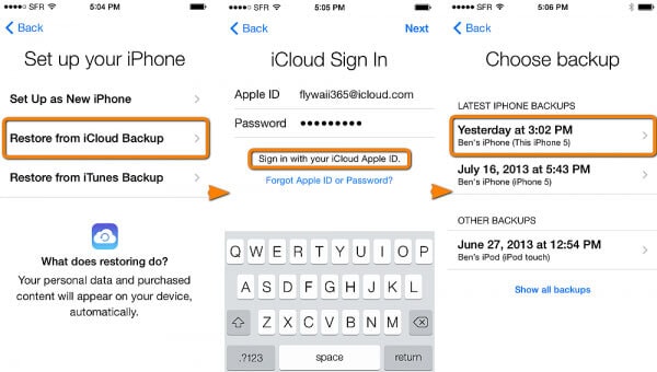 restore wechat history from icloud
