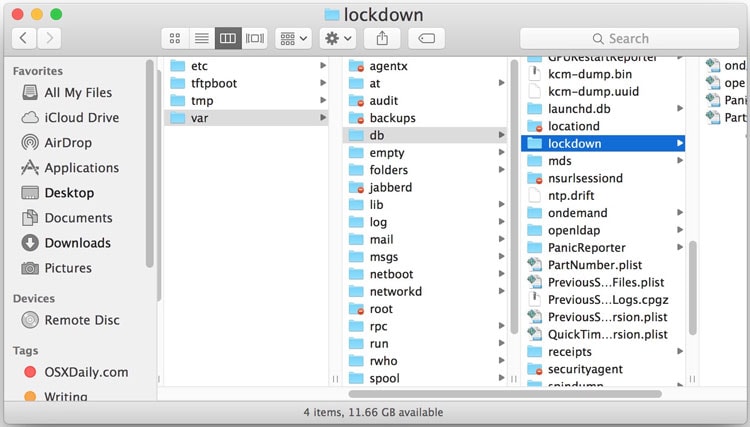 Reset the Lockdown Folder