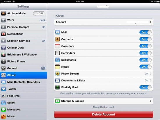 How to enable iCloud backup on iPad