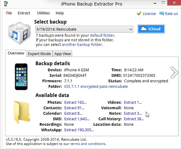 iPhone Backup Extractor- الاستعادة من آيفون